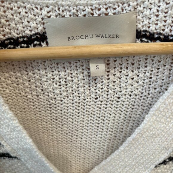Brochu Walker "Sasha" Cotton Merino V Neck Sweater Size Small - Picture 6 of 9